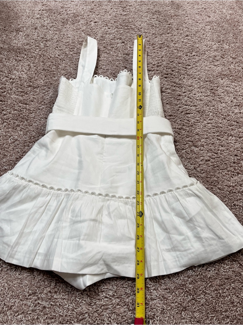 Amanda Uprichard Lena Belted Dress Romper - Ivory - Picture 9 of 12